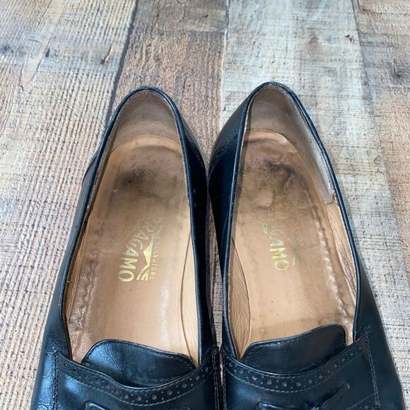 Vtg 80s Salvatore Ferragamo Wing Tip Tassel Loafers